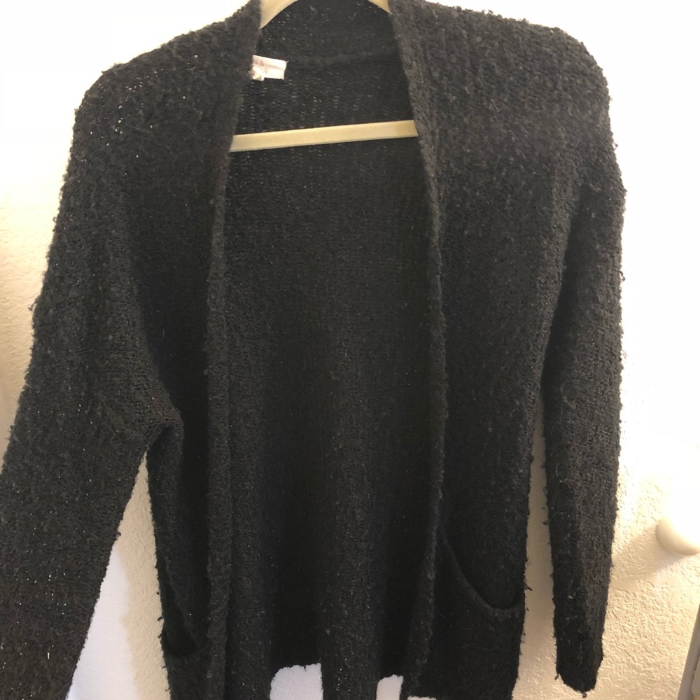 Black fuzzy cardigan